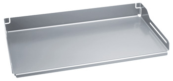 Pull-out shelf, base unit internal drawer box without railing, installation behind hinged doors