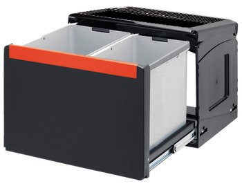 Two compartment waste bin, 1 x 14 and 1 x 18 litres, Franke Cube 50