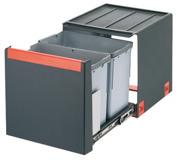 Two compartment waste bin, 2 x 14 litres, Franke Cube 40