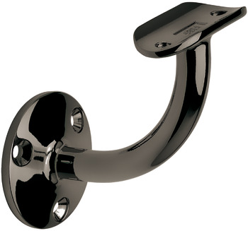 Handrail bracket, with curved support, bar railing system