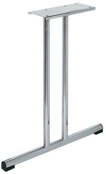Twin table leg, with straight foot, steel