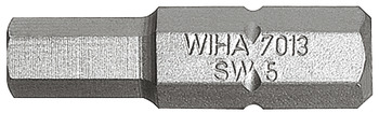 Bit with standard WAF, Hexagon socket, length: 25 mm