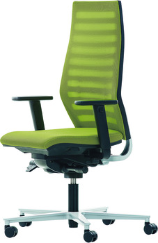 Office chair, O4009, padded seat: Fabric cover, padded backrest: Network