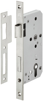 Mortise lock, for hinged doors, Startec, grade 3, profile cylinder, backset 55 mm