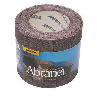Roll of sandpaper, Mirka Abranet<sup>®</sup>, for woodworking and drywall construction; L: 10 m, B: 75/115 mm