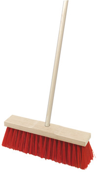 Street broom, with handle