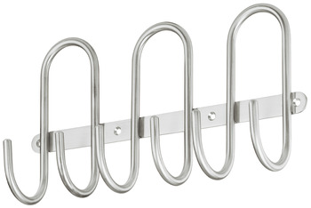 Wardrobe rack, Stainless steel, with 6 hooks, wall mounting
