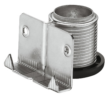 Plinth height adjuster, With supporting bracket, for screw fixing and knocking in