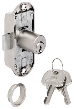 Espagnolette lock, Häfele Piccolo-Nova, with pin tumbler cylinder, standard profile, customised