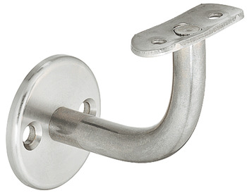 Handrail bracket, with support, stainless steel