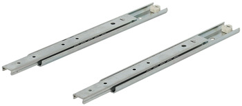 Ball bearing runners, shelf and drawer runners, single extension, load-bearing capacity up to 60 kg, steel, side/surface mounting
