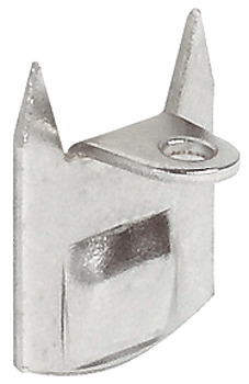 Angled striking plate, for furniture bolt, with ridge and teeth