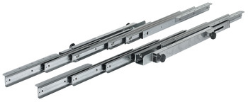 Ball bearing runners, for 4 extension leaves, asynchronous, for tables without frame