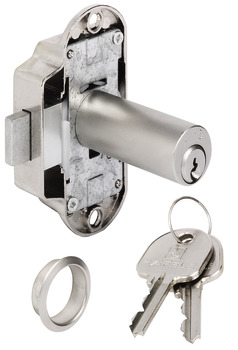 Espagnolette lock, Häfele Piccolo-Nova, with extended pin tumbler cylinder, MK/GMK locking system, customised