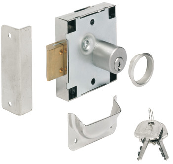 Coin return spring bolt lock, With pin tumbler cylinder, standard profile, coin return lock