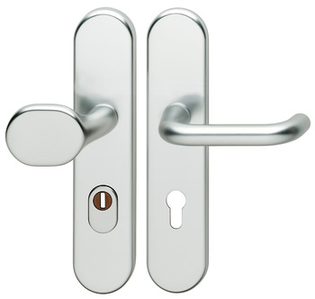 Security door handles, Aluminium, Hoppe, Paris 86G332/3310/138L(138) impact resistance category 1 (protection class 2)