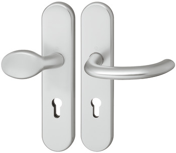 Fire resistant security door handles, Aluminium, Hoppe, Marseille FS-76G/3331/3310/1138F impact resistance category 1 (protection class 2)