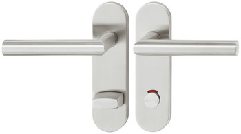 Door handle set, stainless steel, Startec, PDH4103, short backplate