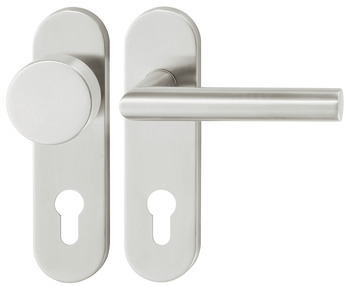Door handle set, stainless steel, Startec, PDH4103, short backplate