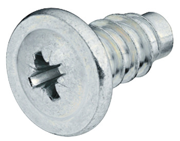 Panel fixing screw, Flat head, PZ, steel, fully threaded, for ⌀ 6 mm drill holes in plastic