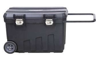 Tool box, Stanley mobile mounting box with castors, telescopic handle and carrying insert