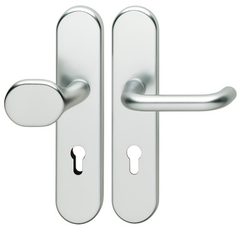 Security door handles, Aluminium, Hoppe, Paris 86G/3331/3310/138L(138) impact resistance category 1 (protection class 2)