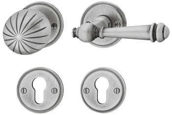 Door handle set, steel/brass stained, Scheitter, 184Z/284/285