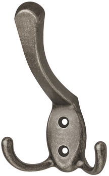 Wardrobe hook, Zinc alloy, with 3 hooks