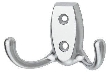 Wardrobe hook, Zinc alloy, with 2 hooks