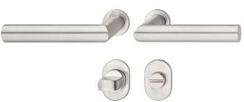 Door handle set, Stainless steel, Hoppe, Amsterdam E1400Z/868P/869PS-SK