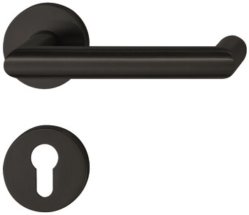Door handle set, Stainless steel, Startec, PDH4106, black, similar to RAL 9004, PVD coated