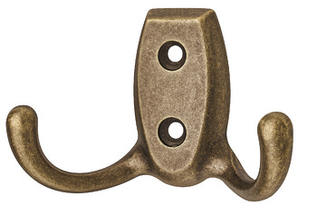 Wardrobe hook, Zinc alloy, with 2 hooks