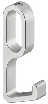 Hook, Aluminium, for OVA wardrobe rail 30 x 14 mm