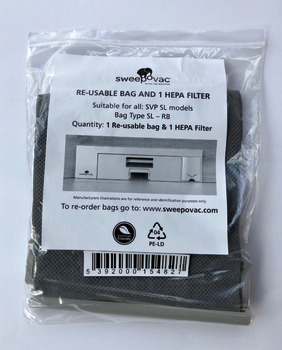 Re-usable Bag &amp; Filter, for Slimline Sweepovac