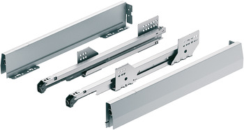 Drawer Side Runner Systems, Full extension, with integrated soft closing and self closing mechanisms
