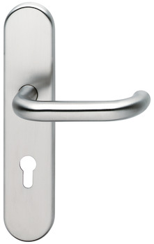 Fire resistant security door handles, stainless steel, Hoppe Paris, cylinder cover
