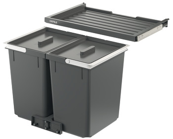 Häfele waste separation system, two compartment waste bin, Häfele