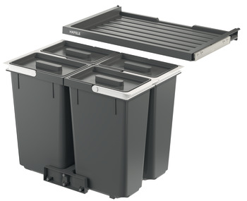 Häfele waste separation system, 
four compartment waste bin, Häfele