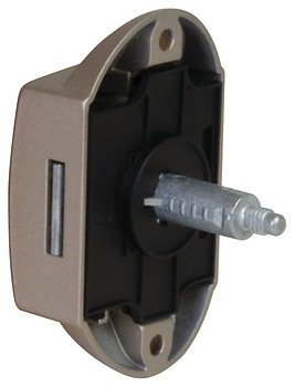 Deadbolt rim lock, with push-button locking