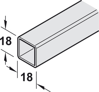 Perfil del bar, para estante de pared, sistema de estanterías de aluminio, longitud 2500 mm