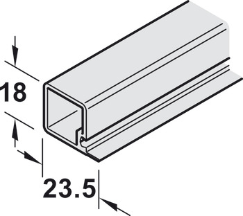 Perfil del bar, para estante de pared, sistema de estanterías de aluminio, longitud 2500 mm
