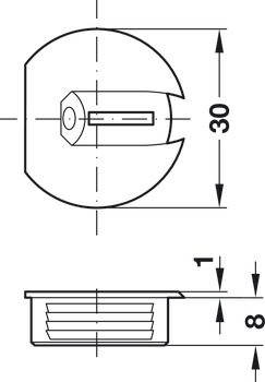 Conector de gabinete, Caravana, profundidad de perforación 8,5 mm