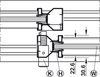 Sistema de cierre manual, para Häfele Slido R-Aluflex 80A