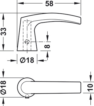 Pieza de apertura de la manilla de la puerta, para el cierre de rosca Push-Lock