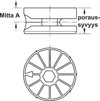 Caja del conector, Häfele Maxifix, para espesores de madera a partir de 24 mm