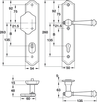 Herraje de protección, Conector de cizalla, acero/latón, Si-K231/05/184 ES1