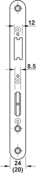 Cerradura de embutir, Acero inoxidable/acero, BKS, B-2326, con función antipánico E