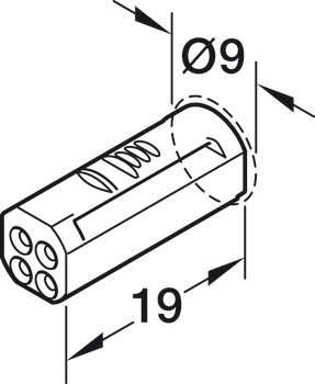 Línea de alimentación, para Häfele Loox5 12 V modular con conector a presión de 3 polos. (multiblanco)