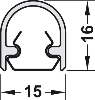 Perfil de protección para los dedos, lado de la bisagra FSA 8100 (U-Clip)