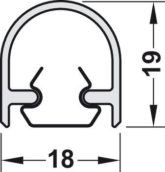 Perfil de protección para los dedos, lado de la bisagra FSA 8100 (U-Clip)